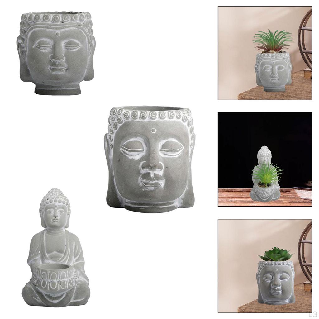Buddha Flower Pot Plant Container Creative, Gift Decorative, Planter for Table Centerpiece