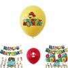 Super Mario Party Geburtstagsdekorationen mit Ballons und Zugfahne