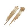 Metal Tassel Stud Earrings Geometric Shining Long Tassel Earrings Light Luxury Design Golden Plated Dangle Earrings