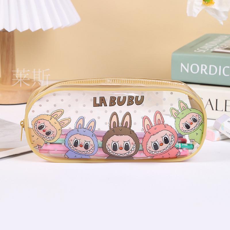 

Cartoon three-dimensional pencil case, student high-value large-capacity stationery storage bag, transparent ins wind pencil case жовтий