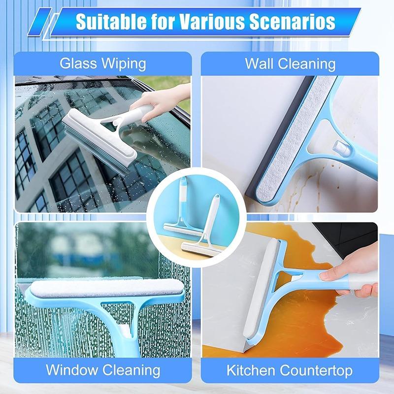 Mini Window Cleaning Squeegee 3 in 1 Multi Function Glass Mirror Microfiber Scrub Household Car Cleaner Tools