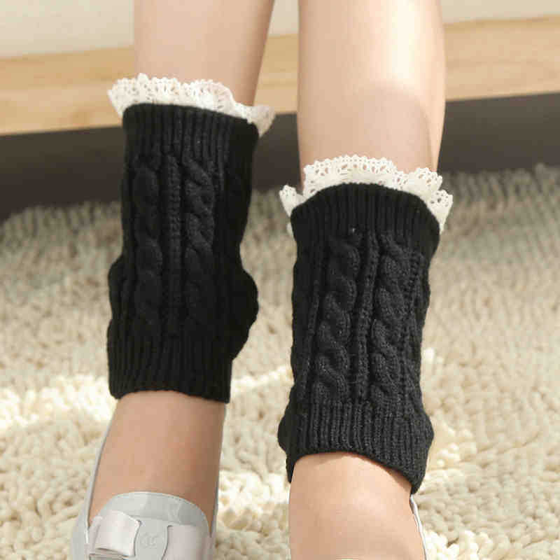 Women Girls Ankle Warm Crochet Thermal Thick Leg Warmer Sock Boot Cover Cuffs Socks Accessories Winter Knit Solid Leg Warmers