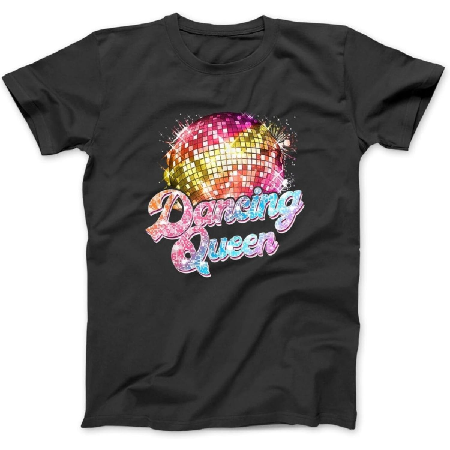 Dancing Queen Dancing Disco 70s T-Shirt NVY Mens Womens Unisex Longsleeve, Sweatshirt Tank Top S чёрный