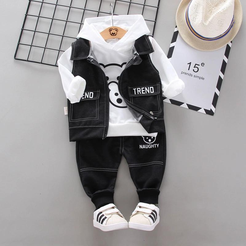 Children's Clothing Autumn Outfit, Men's Hooded Set, Children's Hoodie, Hooded Sweatshirt Color Blocked 2-piece Set