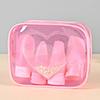 Sequin Heart PVC Transparent Cosmetic Bag Simple Ladies Large Capacity Travel Portable Waterproof Sundry Storage Toiletry Bags