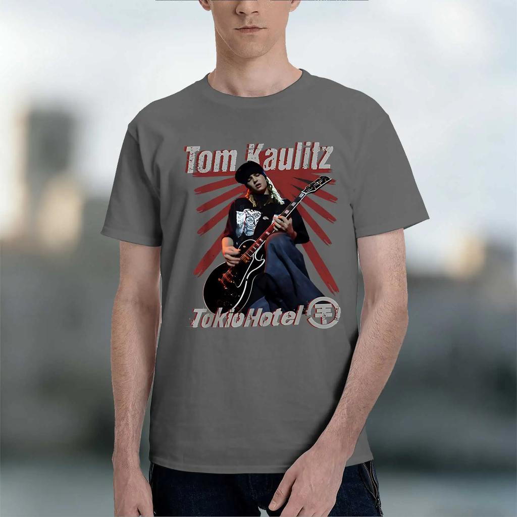 Tom Kaulitz Tokiohotel 2026 New Fashion Heavyweight Hot Selling Retro Printed Pattern Fun Round Neck Tshirt For Daily Comfort