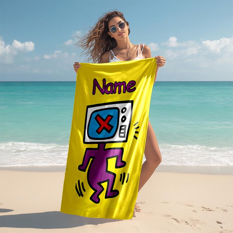 Personalized customized proof beach towel with Untitled Dance pattern - soft, absorbent,quick-drying,perfect swimming,camping&bathing