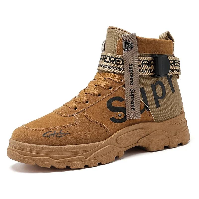 Motorcycle Boots Casual Shoes Non-Slip Outdoor Fashion Hiking Shoes Men Boots High-top Hunting Botas Motociclista