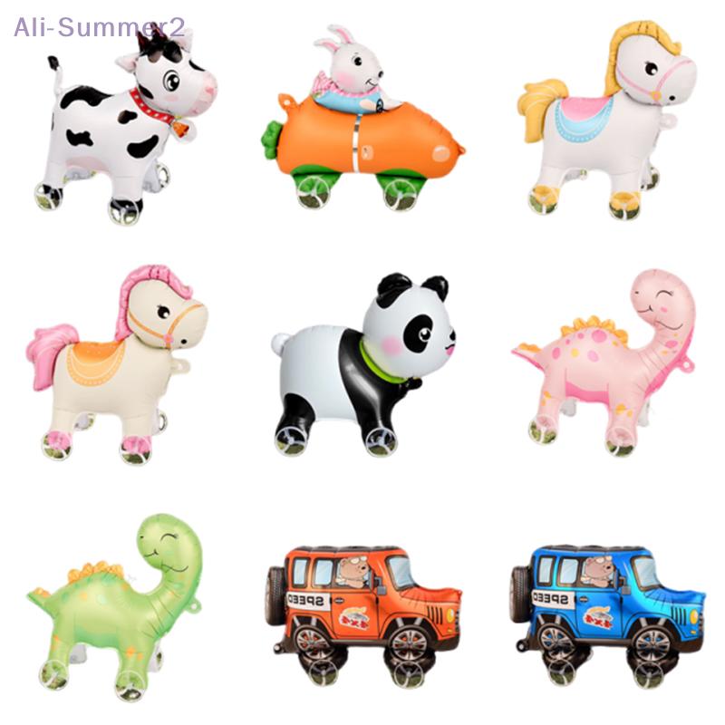 {MX} Palloncini Animali Cartoni Animati 4D con Ruote e Cappuccio Capibara Dinosauro Palloncini in Foglio Per Feste di Compleanno dei Bambini