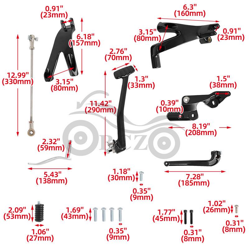 Front Foot Peg & Gear Shift Assembly for Harley Softail, Street Bob & Road King (2018-2023)
