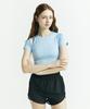 Ain If On Air Cooling Short Sleeve Crop Top Vintage Blue