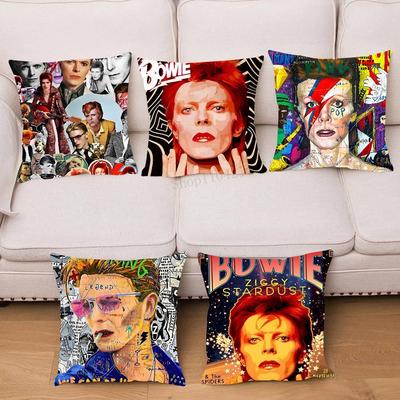 Housse de coussin classique D-David Bowie Carré Oreiller Chambre Canapé Loisir Confort Coussin Voiture Salon Décoration de la maison