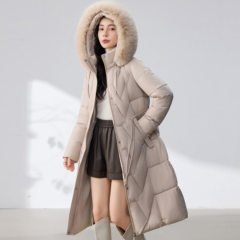 Parka Lungă de Damă la Modă, Paltoane de Iarnă cu Glugă și Guler din Blană Faux, Palton Gros și Călduros, Jachete de Damă