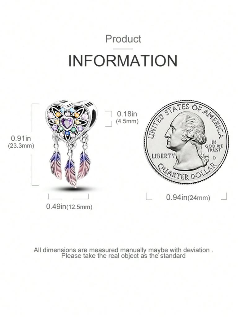 Copper Plated Authentic Charm Bead Charms Colored Feathers Bead Charms Compatible With Bracelets Womens Jewellery Gift