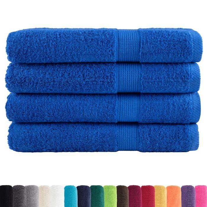VidaXL Serviettes de Qualité Supérieure 4 pcs, Serviettes de Douche, Draps de Bain, Serviettes d'Invité de Salle de Bain, 137198