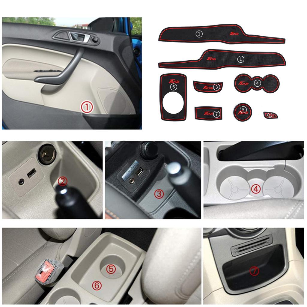 Auto Door Groove Pad Car Dust-proof Gate Slot Cushions Car Interior Dcoration Mat for Ford Fiesta 2009-2014