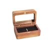 Double Slot Wooden Ring Box Rectangular Jewelry Ring Holder Black Walnut Cufflinks Box  Couples