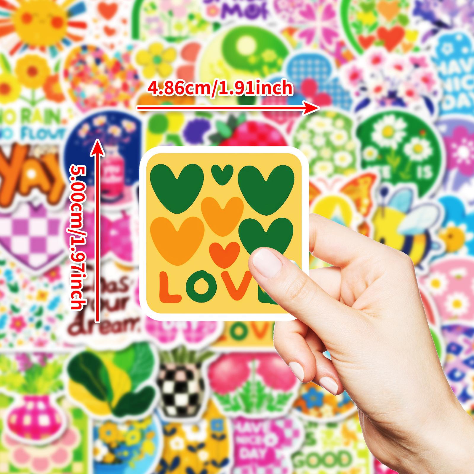 

50 штук неповторяющихся граффити-наклеек, декоративные наклейки цвета дофамина для DIY, для украшения стаканов для воды, плоских тарелок