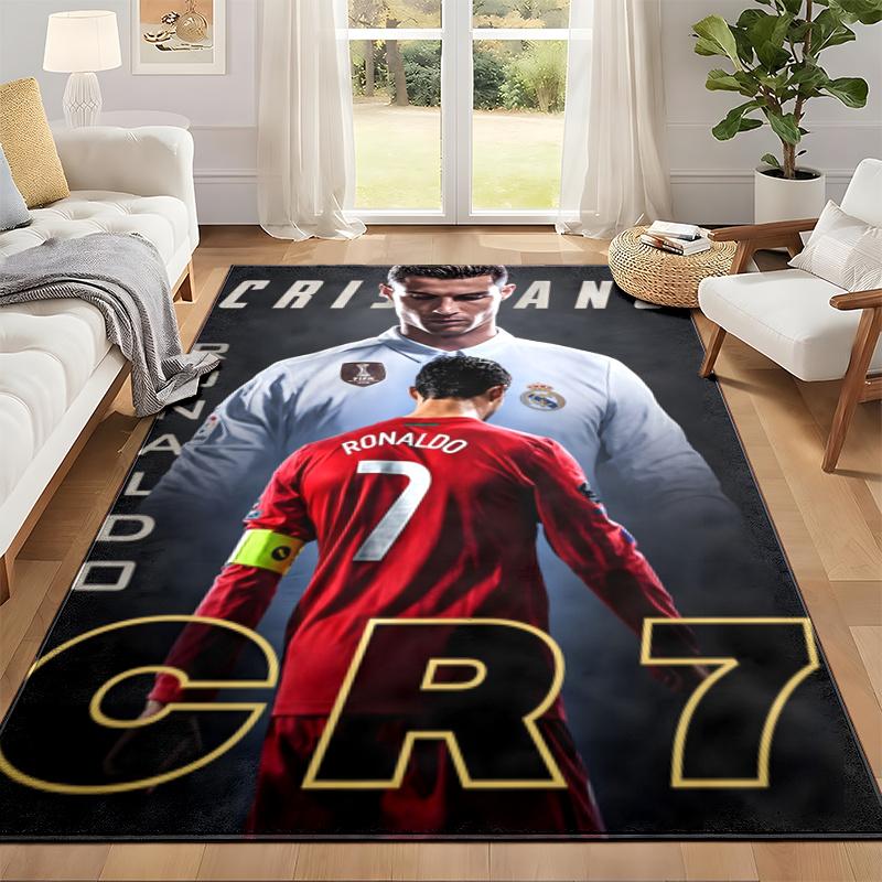 Cristiano Ronaldo Kobercový rohožka ke dveřím do obývacího pokoje nebo ložnice Ochranná podložka pod židli Kancelářská dekorace Vánoční dárek Dárek k narozeninám