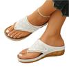 Women's Summer Hollow Out Thong Sandals Platform Slip On Casual Flip Flops Lightweight Comfortable Beach Shoes