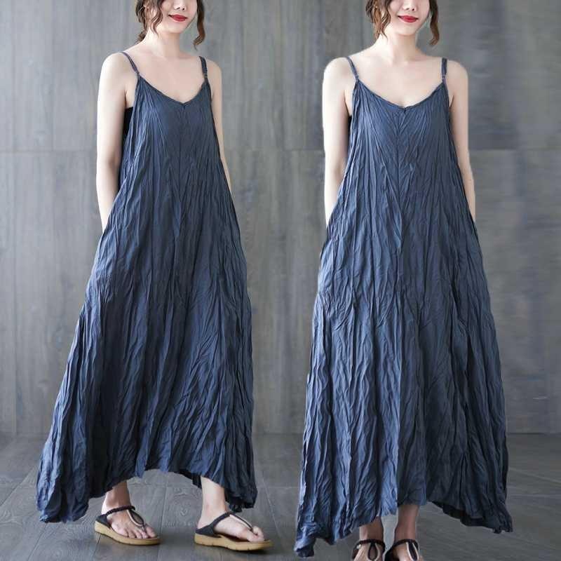 

Summer Camisole Long Dress for Women One Size темно-коричневого кольору