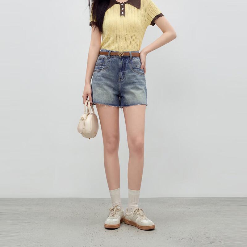 

Женские джинсовые шорты А-силуэта с высокой талией XL