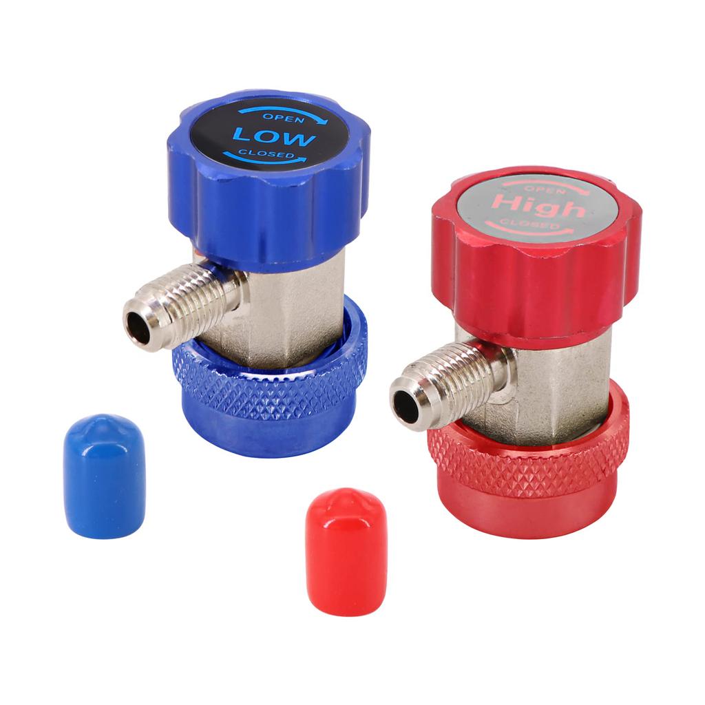 1 Pair R134A H/L Freon Auto Car Quick Coupler Connector Adapters For Air Conditioning Refrigerant Adjustable Manifold Gauge