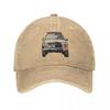 Klassische Off-Road-Auto-Print-Baseballkappe Unisex-Stil Baumwolle Gewaschen Trucker-Hut Verstellbar Outdoor Sonnenschutz Mode