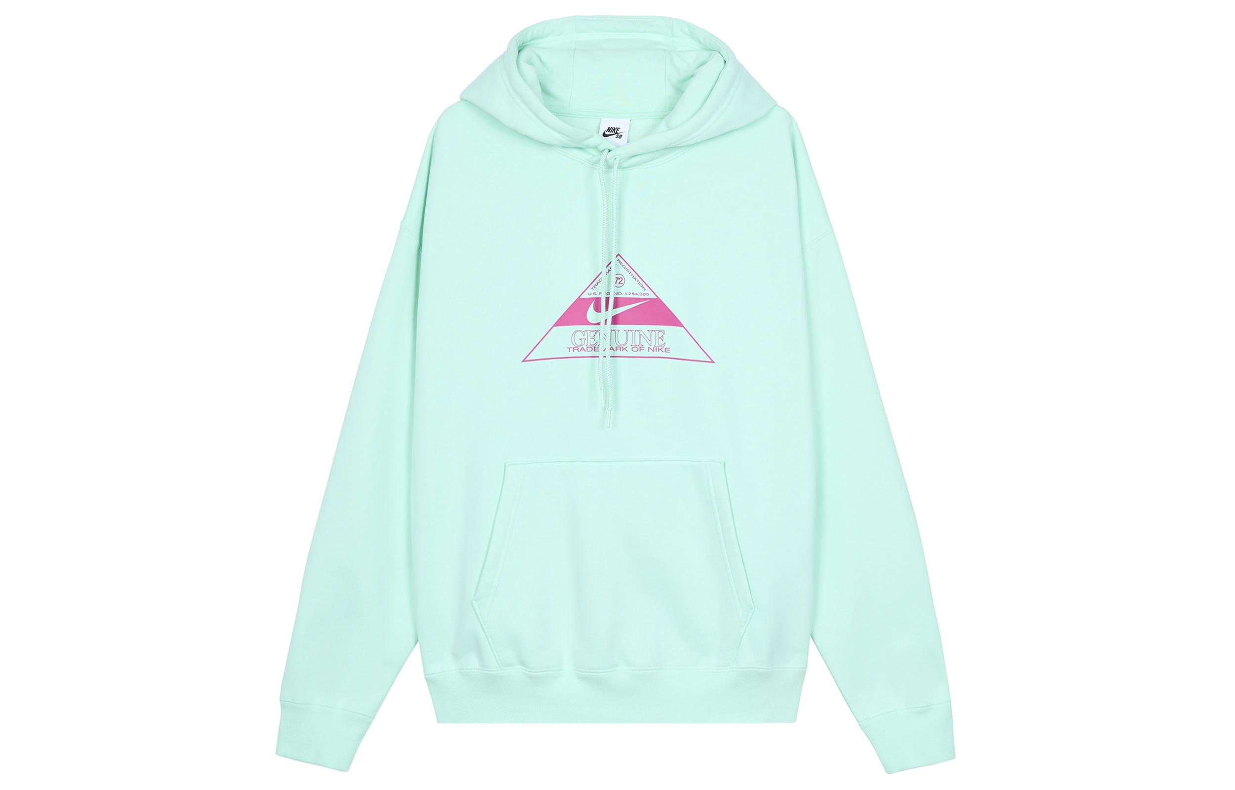 Nike Sweatshirts Unisex Mint Green Hooded Moderate Regular DR1039-379 L