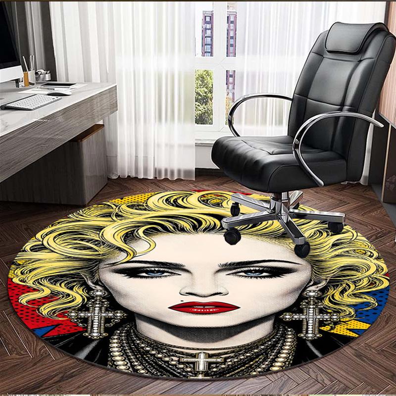 Marilyn Monroe Print Rond Tapijt, Wasbaar Vloerkleed, Voor Entree Slaapzaal Wasruimte Kantoor Studeerkamer, Woondecoratie Verjaardag Kerstcadeau