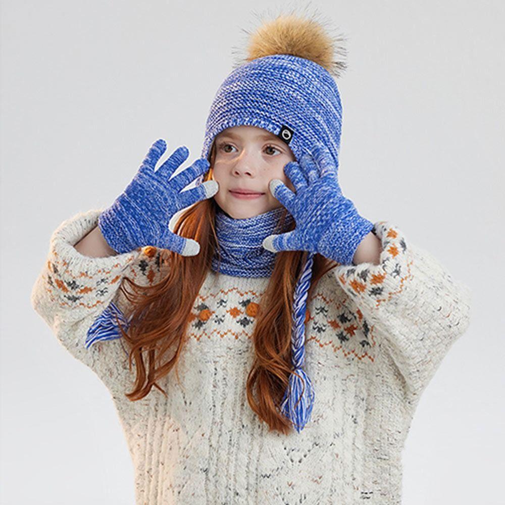 Windproof Toddler Bonnet Plush Beanies Hat Fashion Pompom Knitted Hats Outdoor