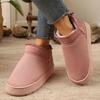 New Home Cotton Slippers Warm and Thickened Couple Models Simple Autumn and Winter Indoor Half Pack and Home Furnishing