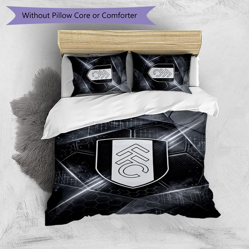 Fulham Football Printed 3 Pieces Bedding Set, Comfortable Skin Friendly Bedroom Duvet Cover Set