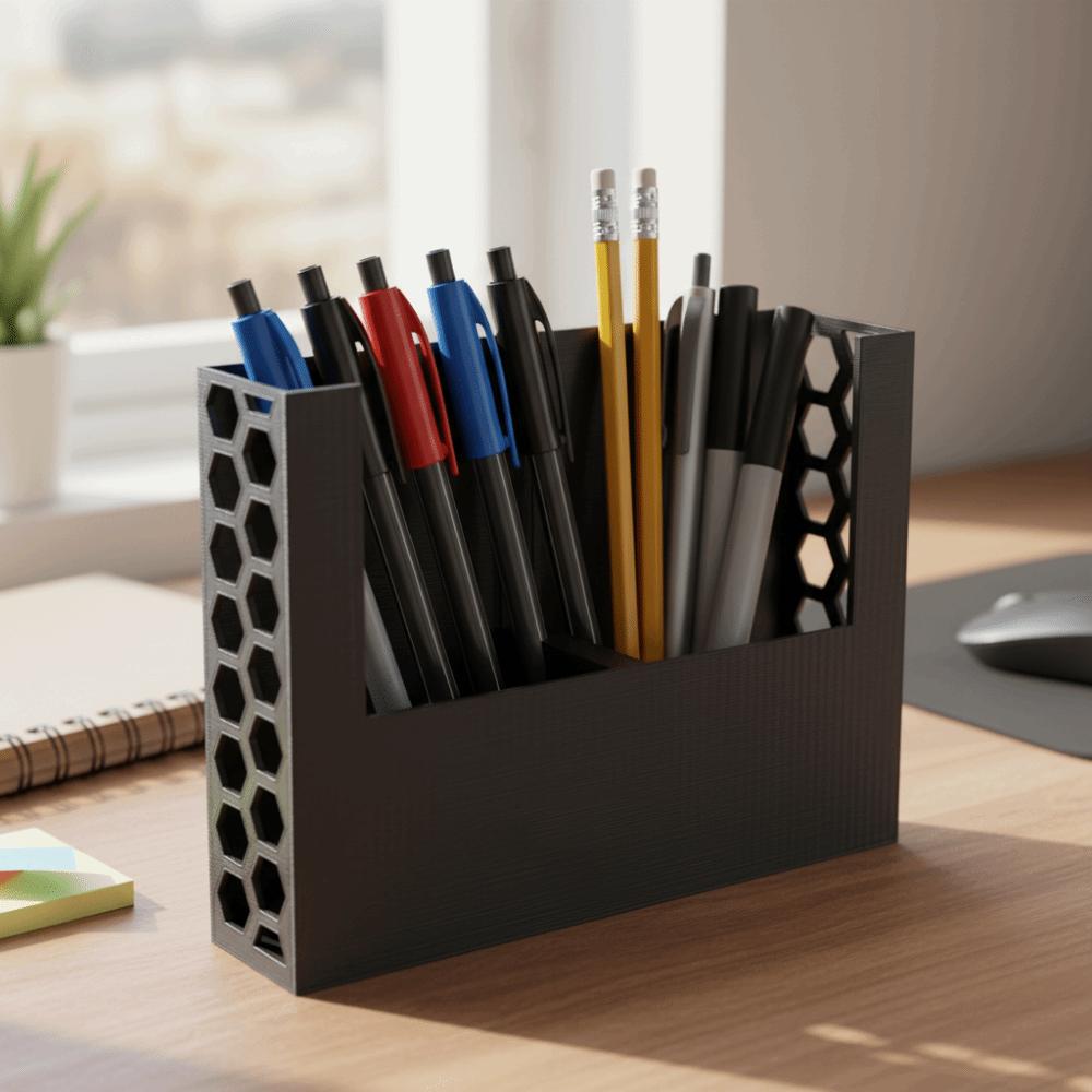 Black Color Remote Control Organizer Honeycomb Design Honeycomb Storage Box  Living Room