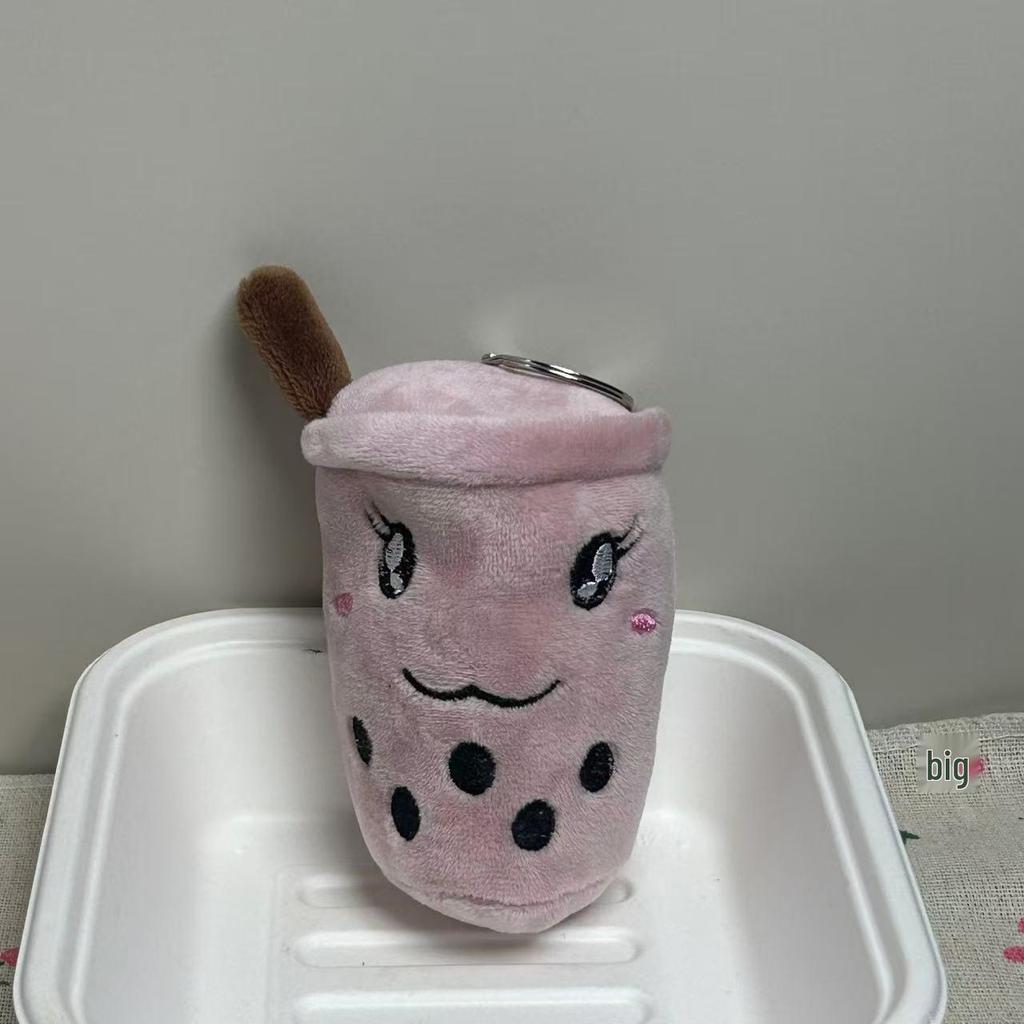 Adorable Milk Tea Cup Plush Keychain Doll