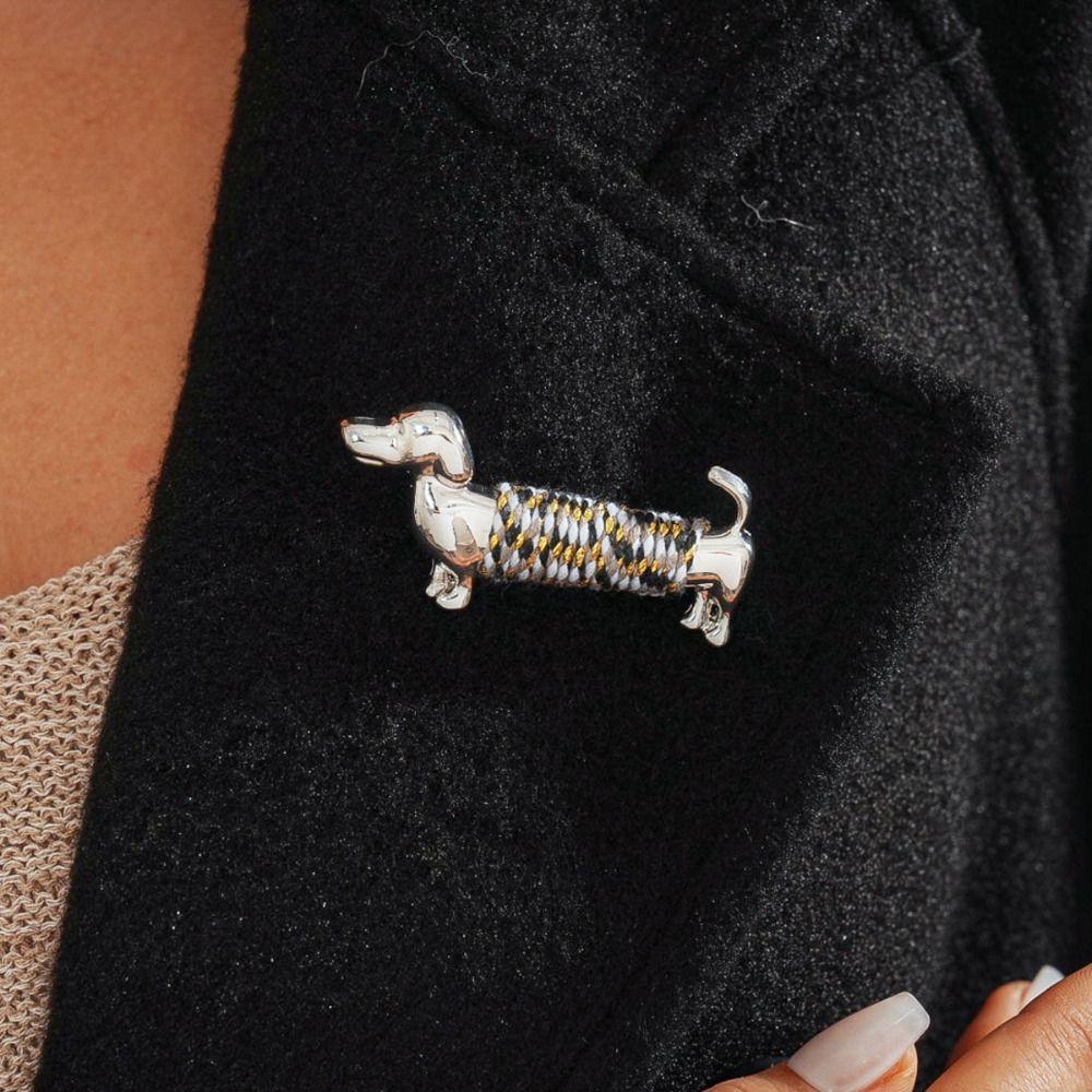 Jewelry Accessories Cute Dog Brooch Luxury Animal Lapel Pin Sausage Dog Brooch Party Decoration