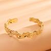 IngeSight.Z Creative Irregular Concave Convex Surface Bracelet for Women Vintage Gold Color Open Wide Bangles Party Jewelry Gift