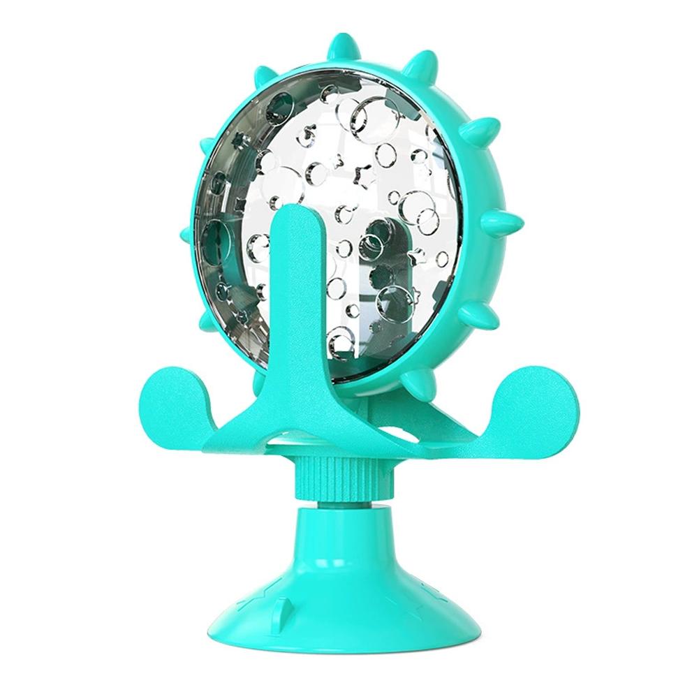 

2-in-1 Cat & Small Dog Windmill Toy, Interactive Slow Feeder Turntable with Strong Suction Cup, Puzzle Treat Dispenser for IQ Tr синий