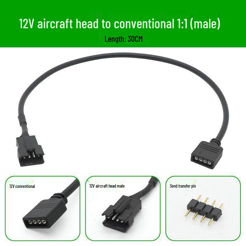 5V 3-Pin/12V 4-Pin RGB zu Flugzeug-Stecker/Buchse Adapter Verlängerungskabel