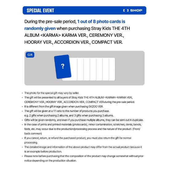 Select POB COMPACT Ver Stray Kids 4th Album KARMA