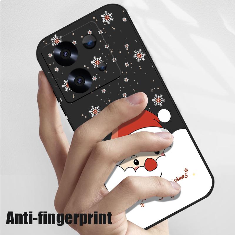 Cute Santa Claus Printed Lanyard Phone Case For Xiaomi Redmi Note 14 13 12 Pro Note 13 14 Pro Plus 5G 13 13C 4G 11 10 Pro Soft Silicone Cover