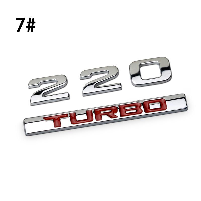 DSYCAR 1 Stück 3D Metall 210 220 TURBO Auto Seitenkotflügel Heckklappe Emblem Abzeichen Aufkleber Decal