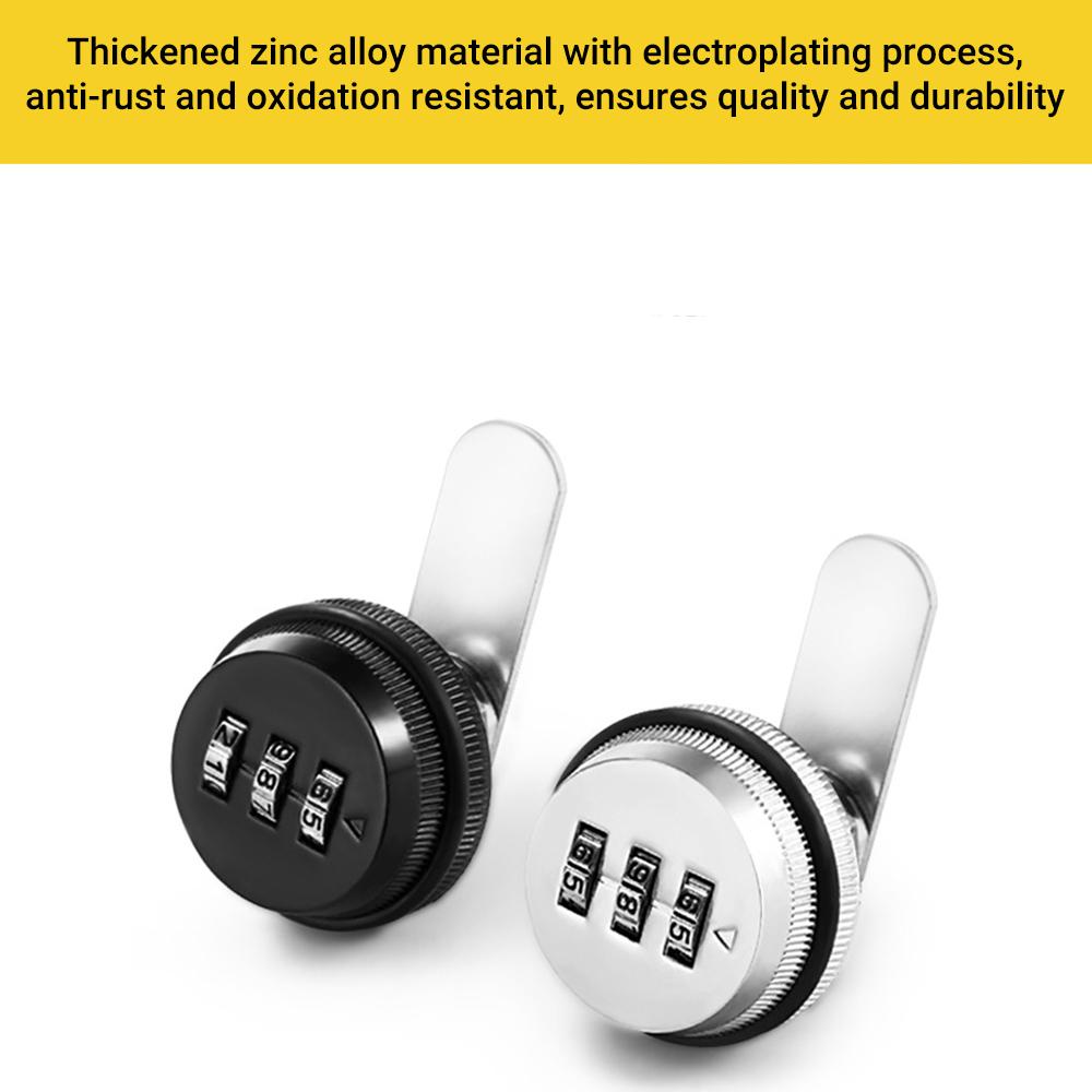 XT20 Combination Cam Lock Zinc Alloy Password Coded Lock Security Locks 3-Digit Rotary Tongue Lock
