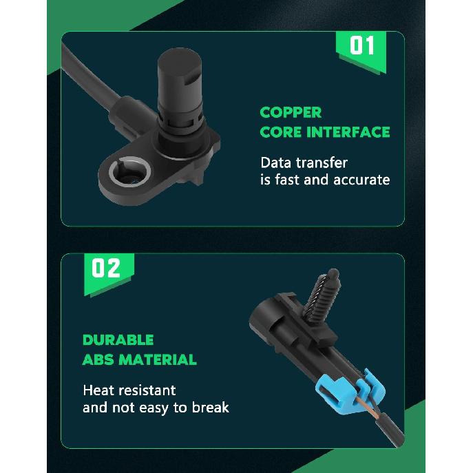 SCITOO ABS Wheel Speed Sensor for 2007-2013 for Cadillac Escalade EXT,2007-2013 for Chevy Avalanche,2007-2013 for Chevy Suburban 1500 Left Right Rear