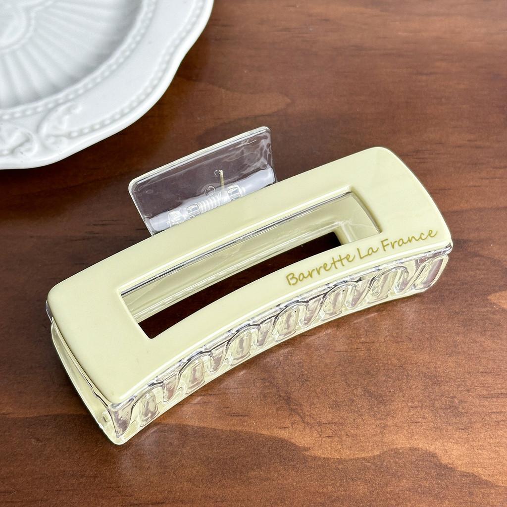 Fashionable Acrylic Square Hair Claw Clip In Milk Tea Color Perfect For Effortless Everyday Hairstyles And Trendy Office Looks