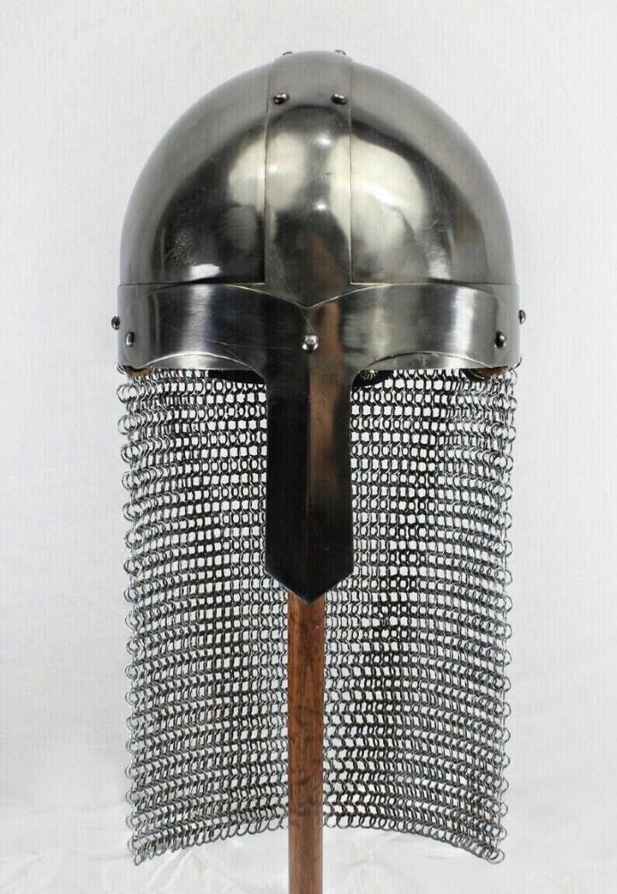 Medieval 18 Gauge Steel Norman Helmet Viking Armor
