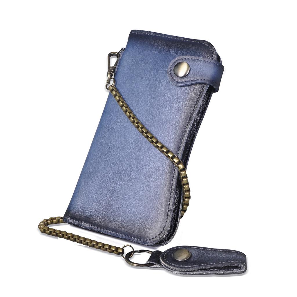 Echtes Leder Luxus berühmte Marke Dargon Emboss Fashion Scheckheft Kette Organizer Brieftasche lange Geldbörse Designer Clutch