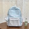 Schoolbag Korean Small Fresh Schoolbag Female Middle School Student Simple Polka Dot Backpack Lightweight Large Capacity High School Backpack