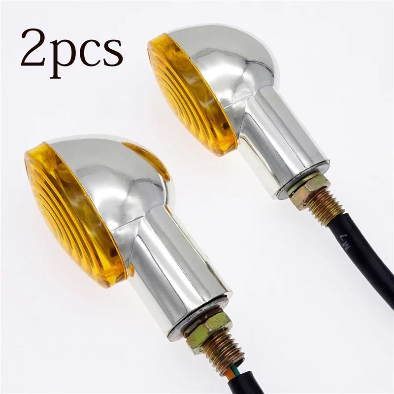 2 Pcs/4 Pcs Universal Motorcycle Indicator Light Warn Turn Signal Amber Mini Blinker Lamp For Harley Honda Yamaha Suzuki Ducati