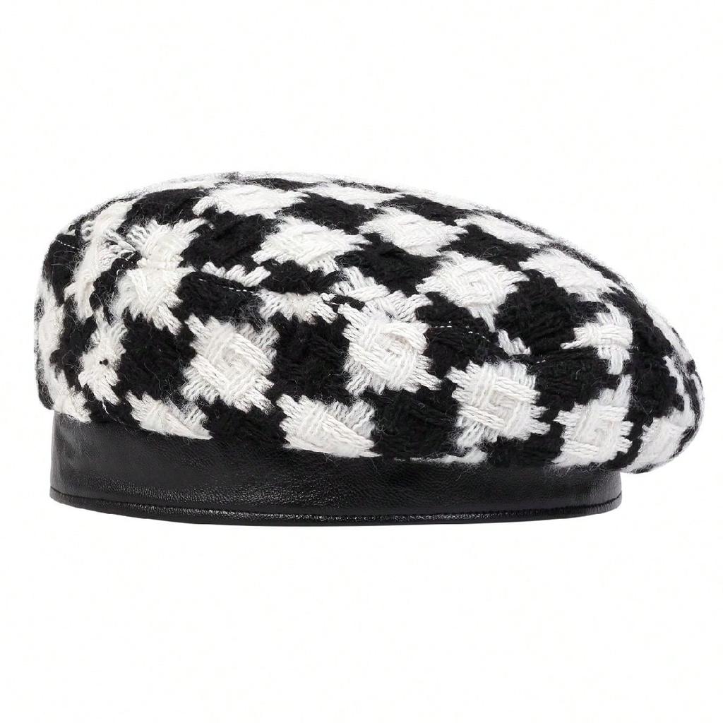 Módna kockovaná baretka Unisex maliarsky klobúk Vonkajšie voľnočasové Vetruodolné a teplé klobúky Klobúky Newsboy